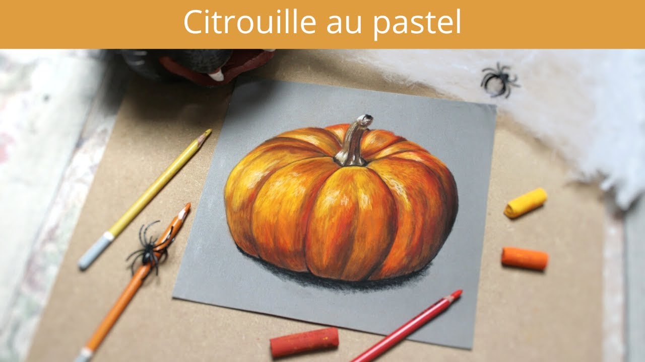 Comment dessiner une citrouille 🎃 [pastel sec]