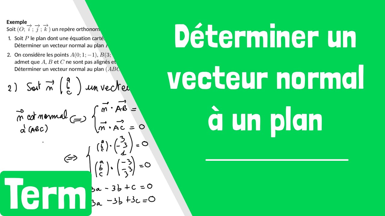 Comment d&eacute;terminer un vecteur normal &agrave; un plan ?