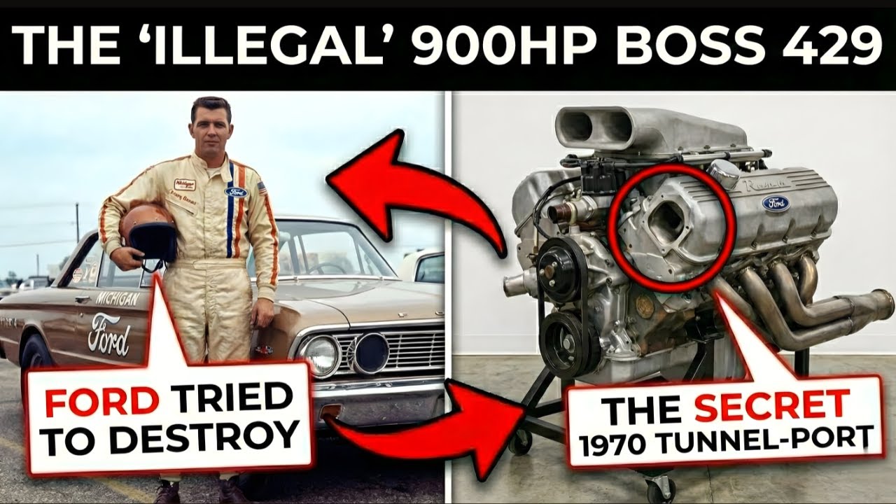 «Нелегальный» Ford Boss 429 мощностью 900 л.с., который пытались уничтожить: секретный туннель-по...