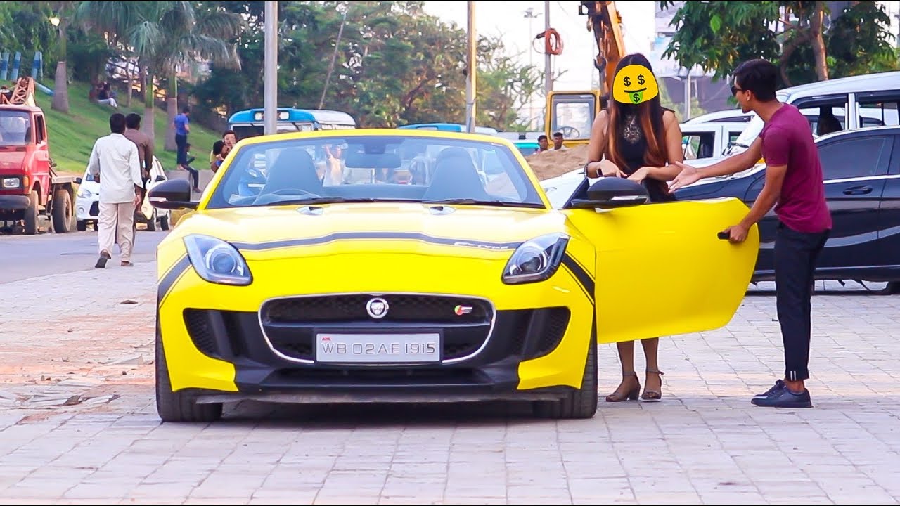 | Gold Digger Prank With Supercar - Jaguar F - Type - First Time in INDIA | By Canbee Lifestyle |