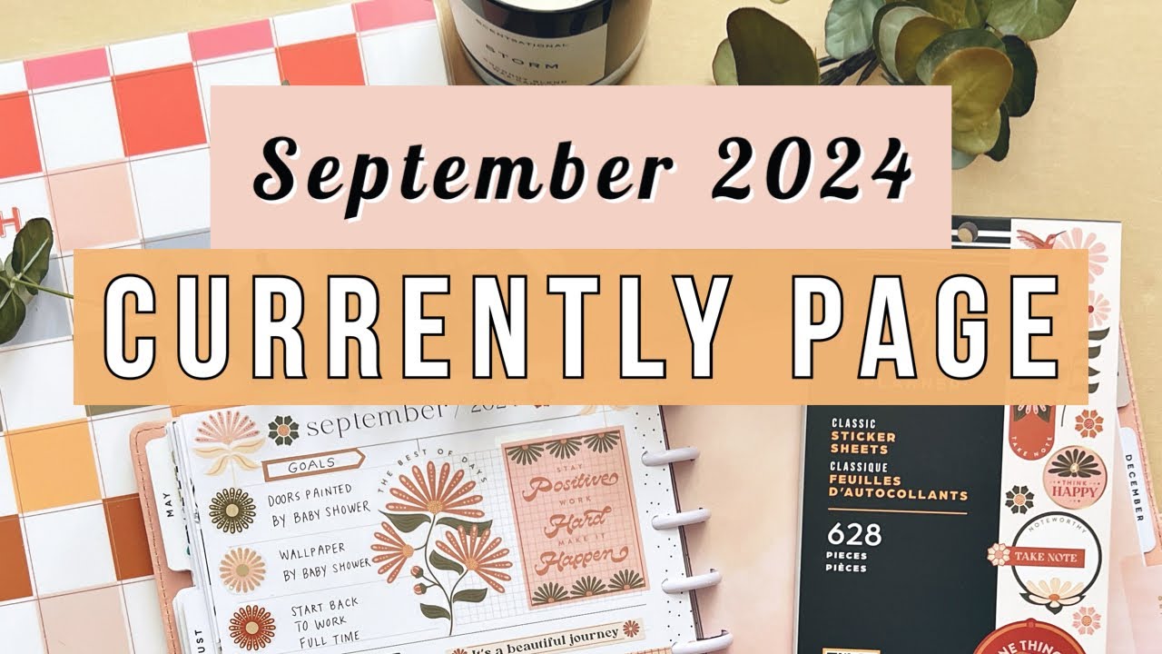 September 2024 Currently Page Plan With Me - Classic Happy Planner - New Desert Rose Sticker Book