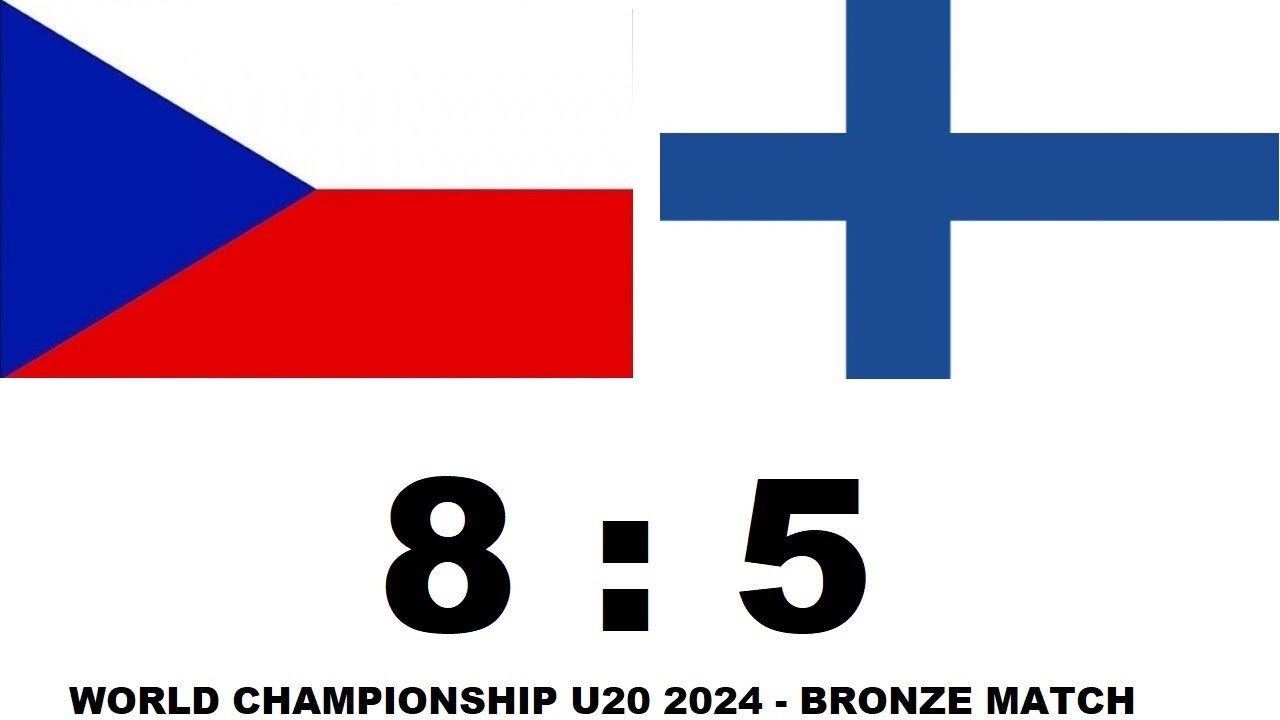 ČESKO vs. FINSKO 8:5 v z&aacute;pase O BRONZ na MISTROVSTV&Iacute; SVĚTA U20 2024 v hokeji - sestřih
