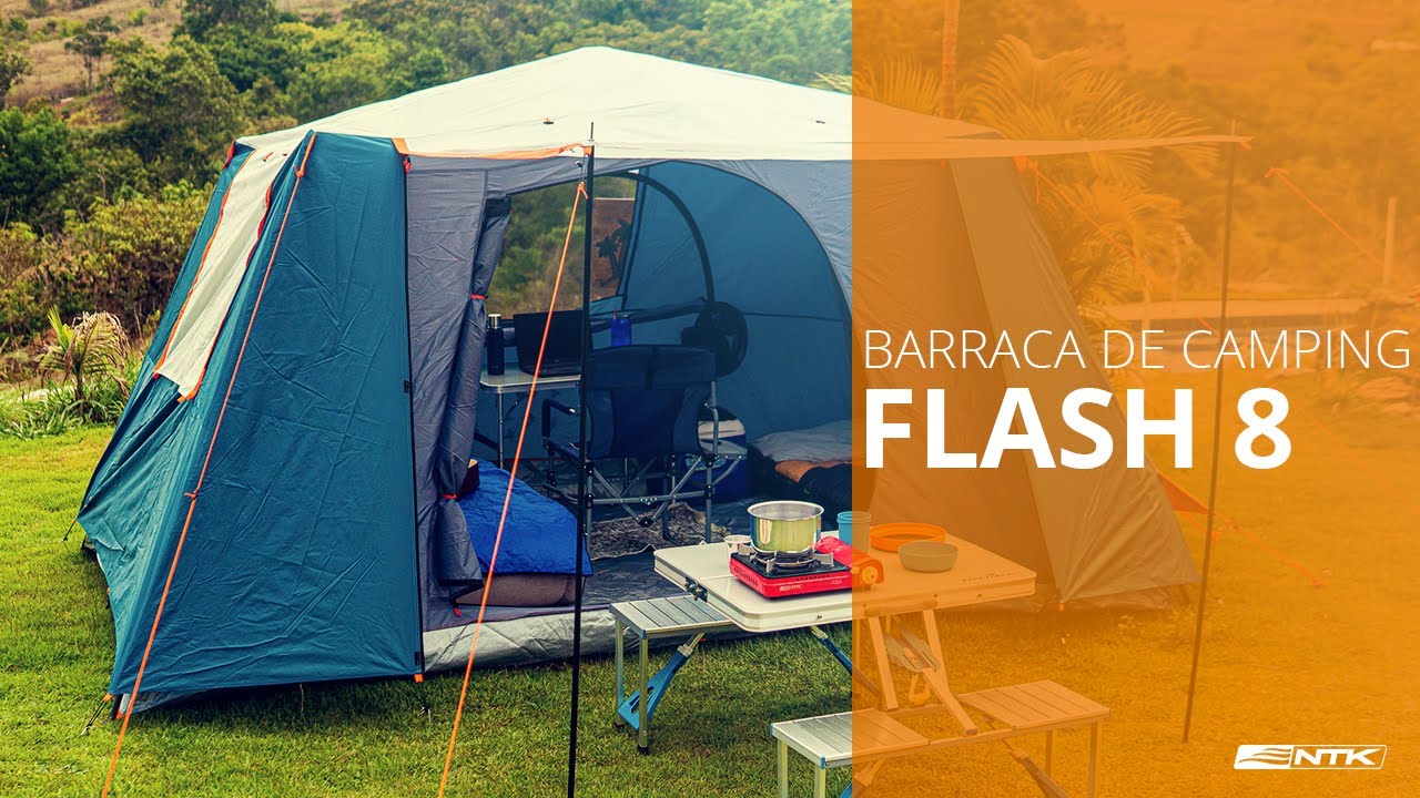 Como montar a barraca de camping com estrutura de montagem r&aacute;pida em at&eacute; 1 minuto Flash 8 da NTK?