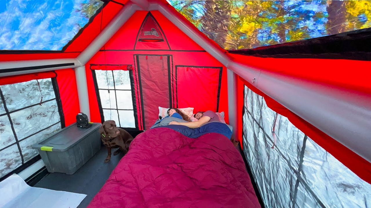 Cozy Winter Hot Tent Camping with My Girlfriend  (-18º Night)