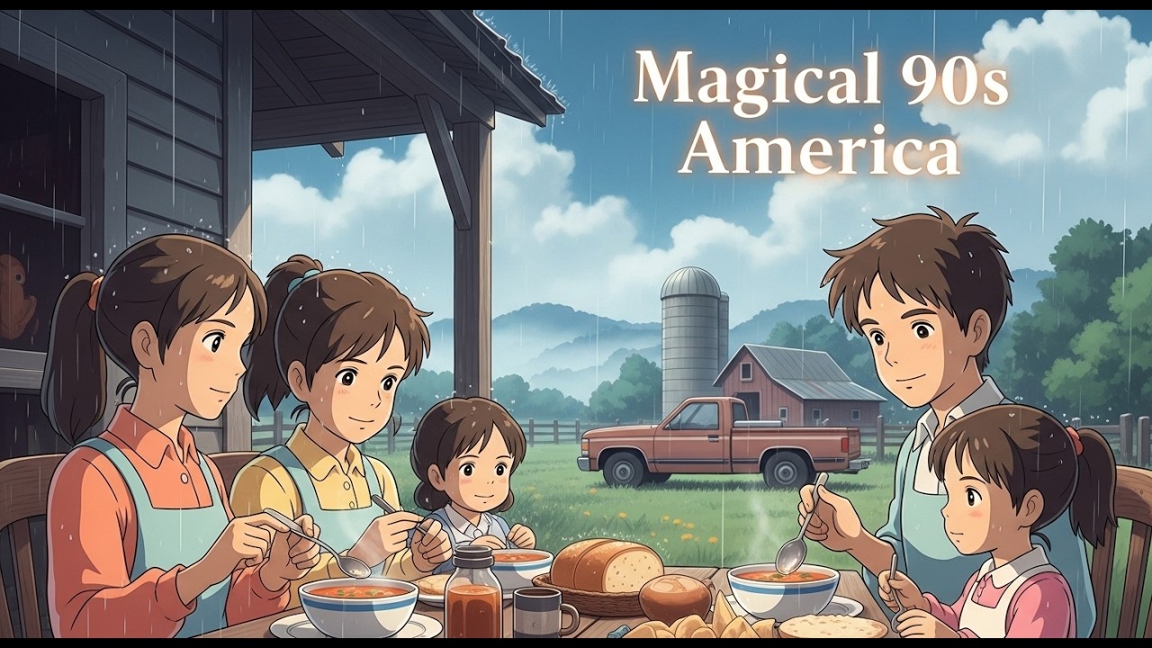 90s USA Dream 🌆 Ghibli Style Nostalgia | Relaxing Original Music #peace