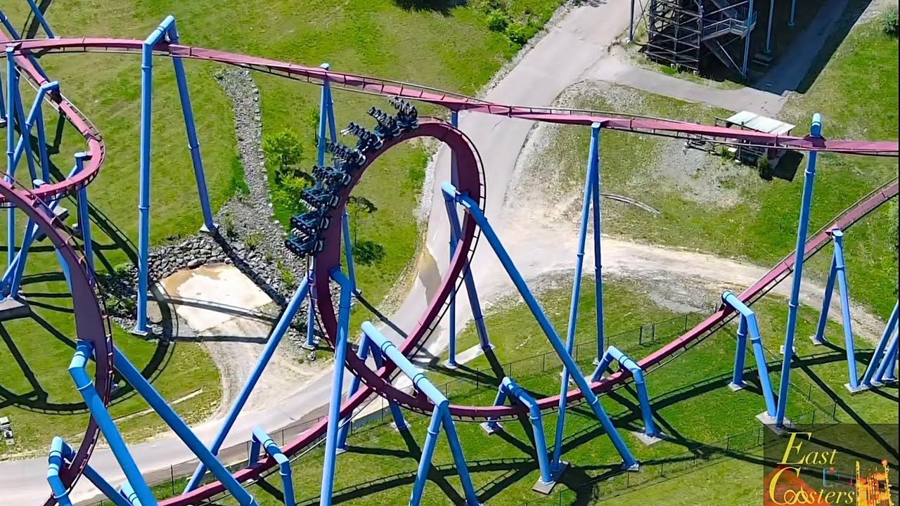 Banshee Drone Footage 4K B&M Inverted Coaster Kings Island Mason,OH