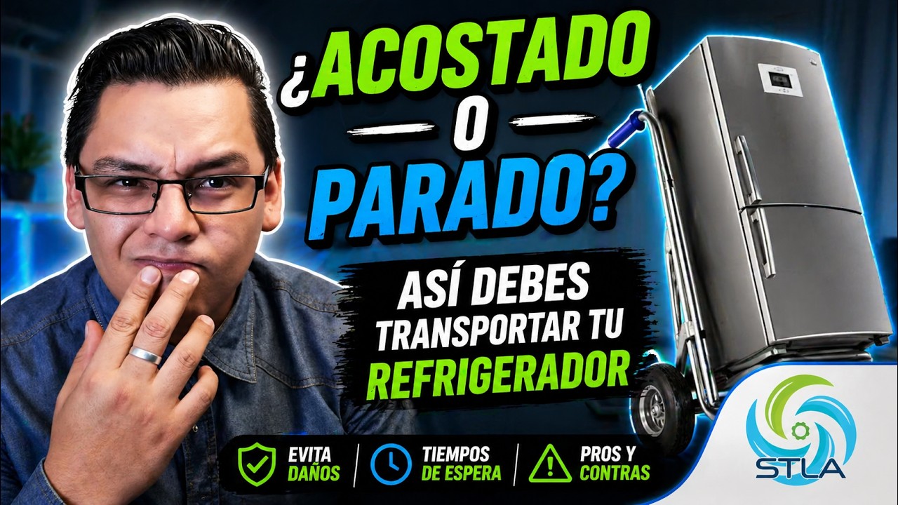 ¿Cómo transportar un refrigerador? 🤔Parado o acostado #refrigerador #lineablanca