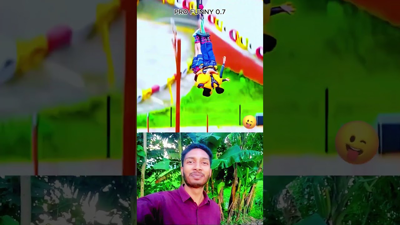 তিন বন্ধু একসাথে লাফ দিল 