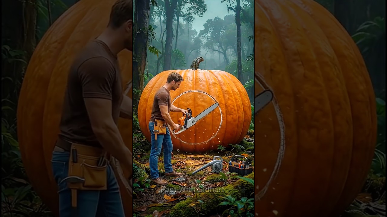 Father Making Pumpkin House 🏡😍 #shorts #animalrescue #viral