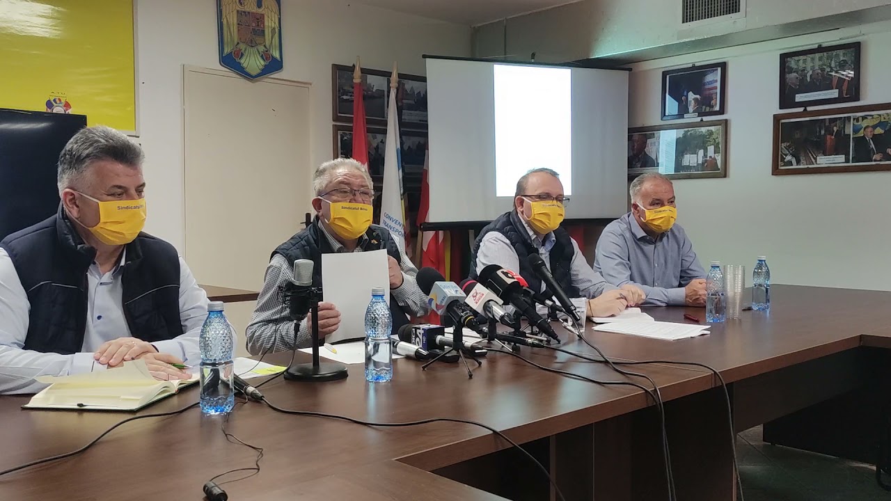 Conferință de presă la USLM, susținută de liderul sindical Ioan Rădoi