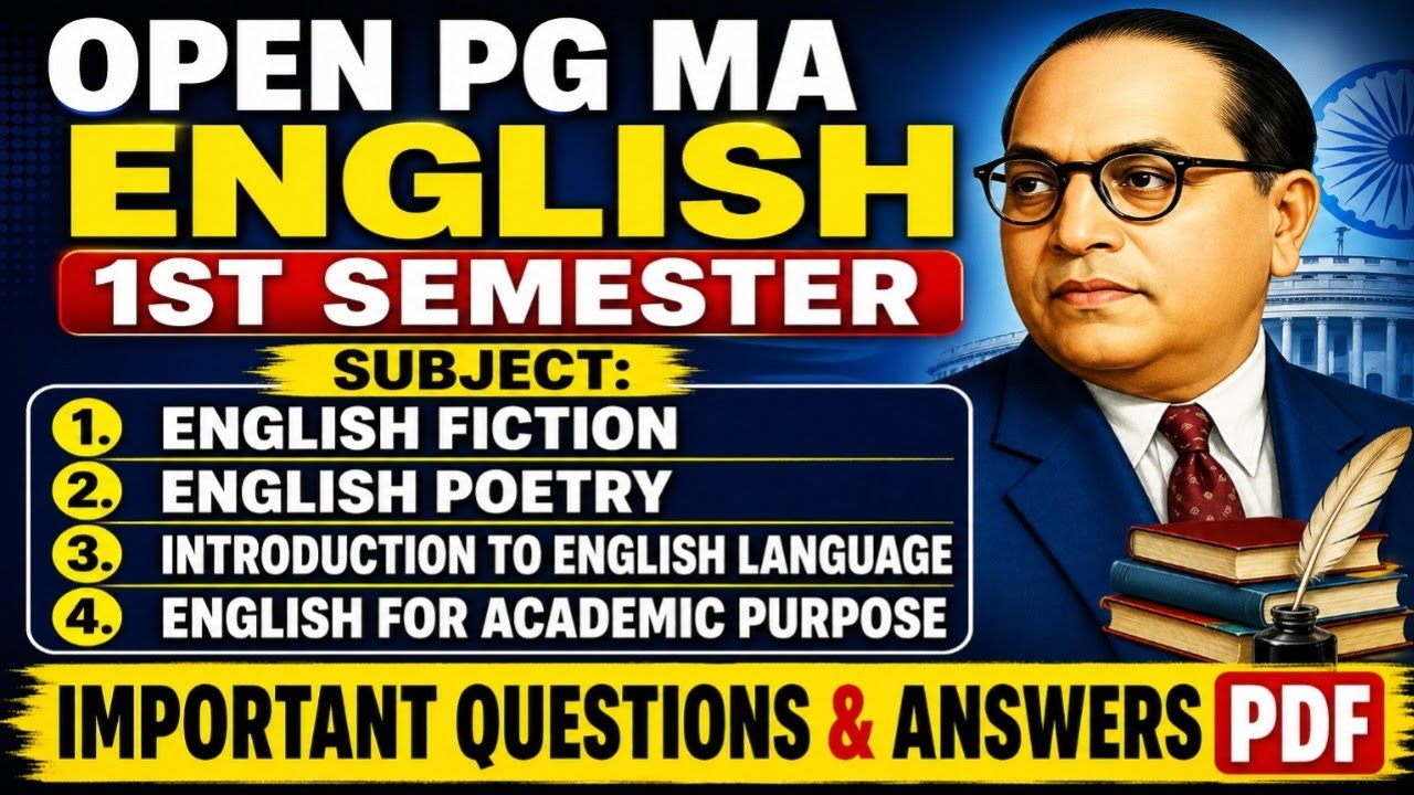 Open pg MA English 1st Semester Important Questions in Ambedkar Open University@StudentUpdates247 