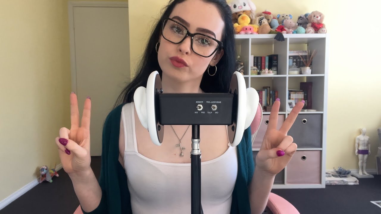 ASMR 3dio triggers (tapping, mouth sounds, typing) 🧸
