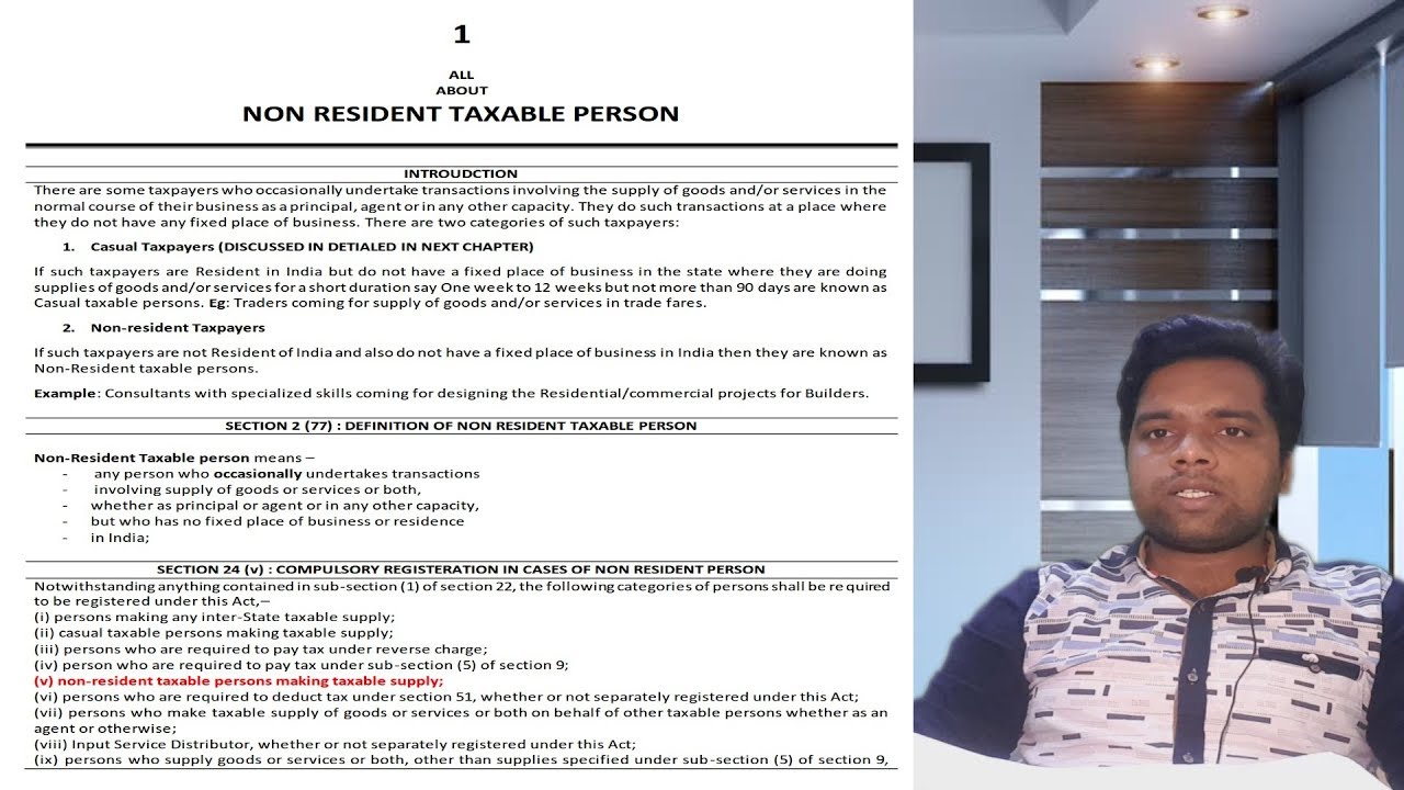 GST FLYERS#009 : ALL ABOUT NON RESIDENT TAXABLE PERSON PROVISIONS IN GST LAW !!