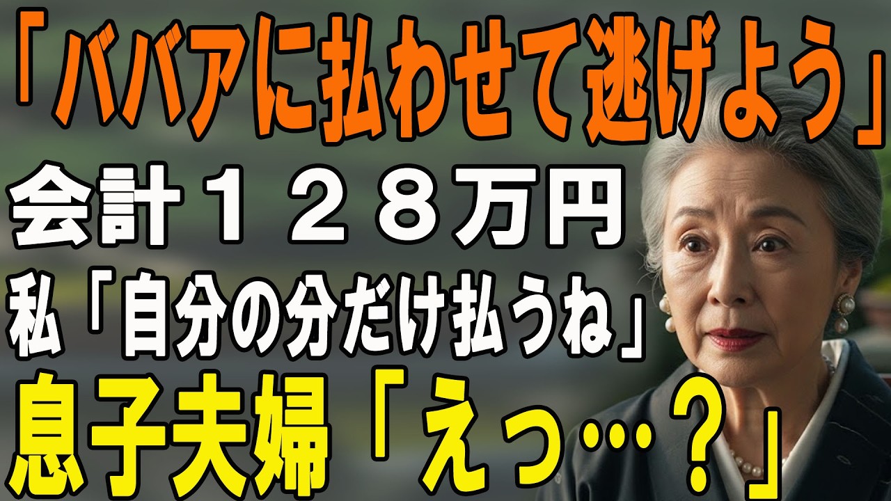 「母さんに全部払わせて逃げよう」高級旅館で128万散財した息子夫婦→会計時に私が“衝撃の一言”を放った結果…w【シニアライフ】【60代以上の方へ】