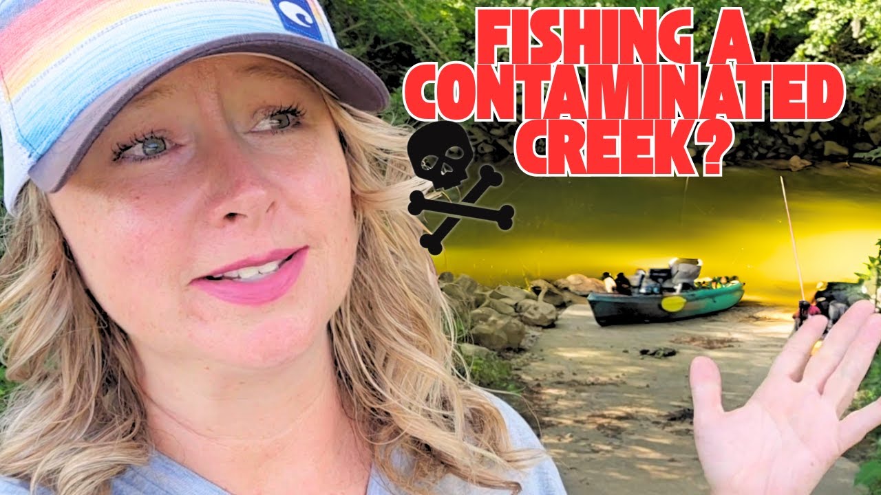 Life in a Toxic Creek? What lives here? Found Tiny hidden boat ramp!