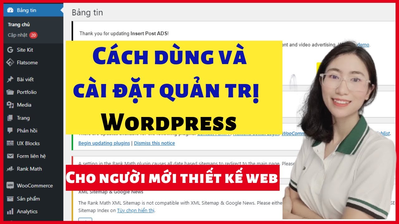 Cách dùng công cụ quản trị Wordpress, cài đặt wordpress cơ bản cho người mới học thiết kế website