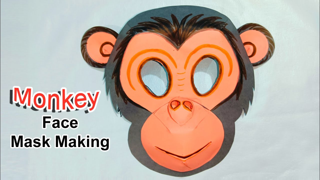 Monkey face mask making | Monkey mask | mask making | paper mask making idea | animal mask