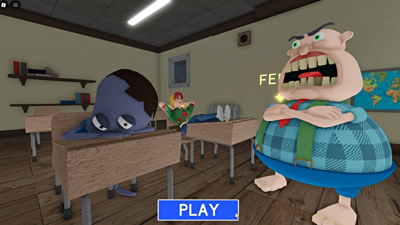 ALIEN and ABBY SAJA FELL ASLEEP IN THE EVIL TEACHER'S CLASS? New Cute Obby!