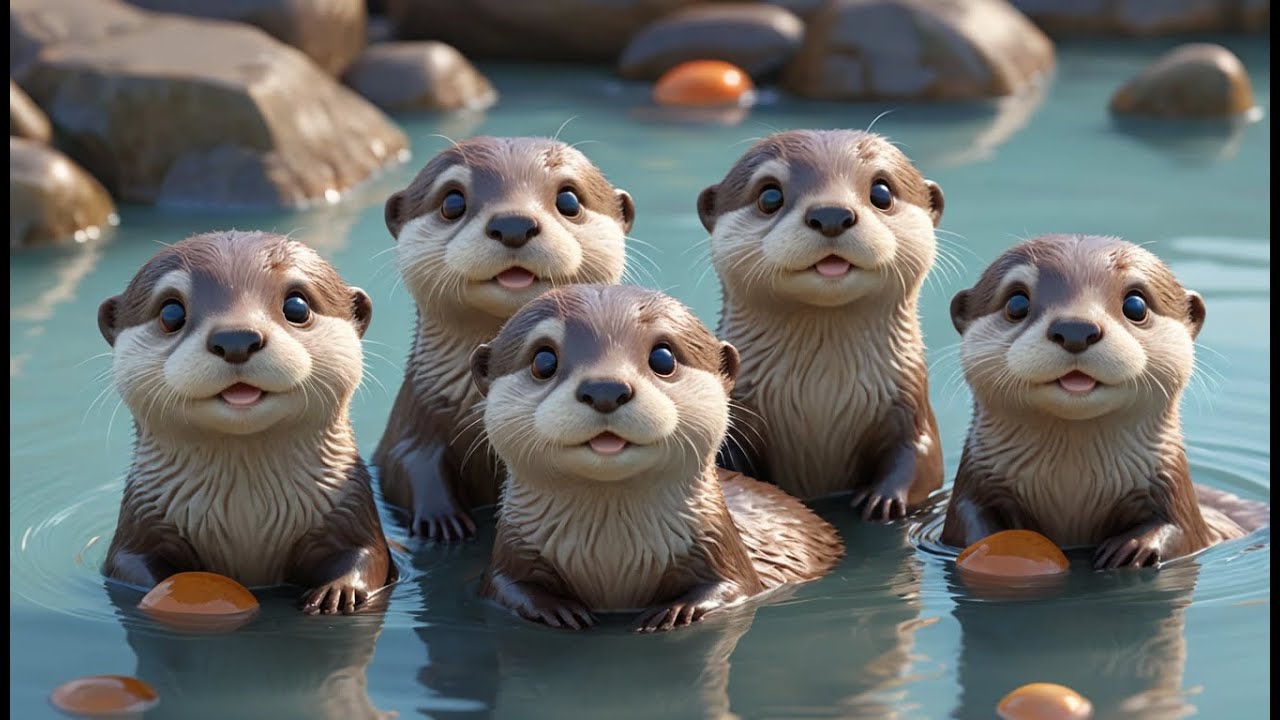 Fünf kleine Babyotter rutschen, rutschen, rutschen | Lustiges Tierlied zum Mitmachen