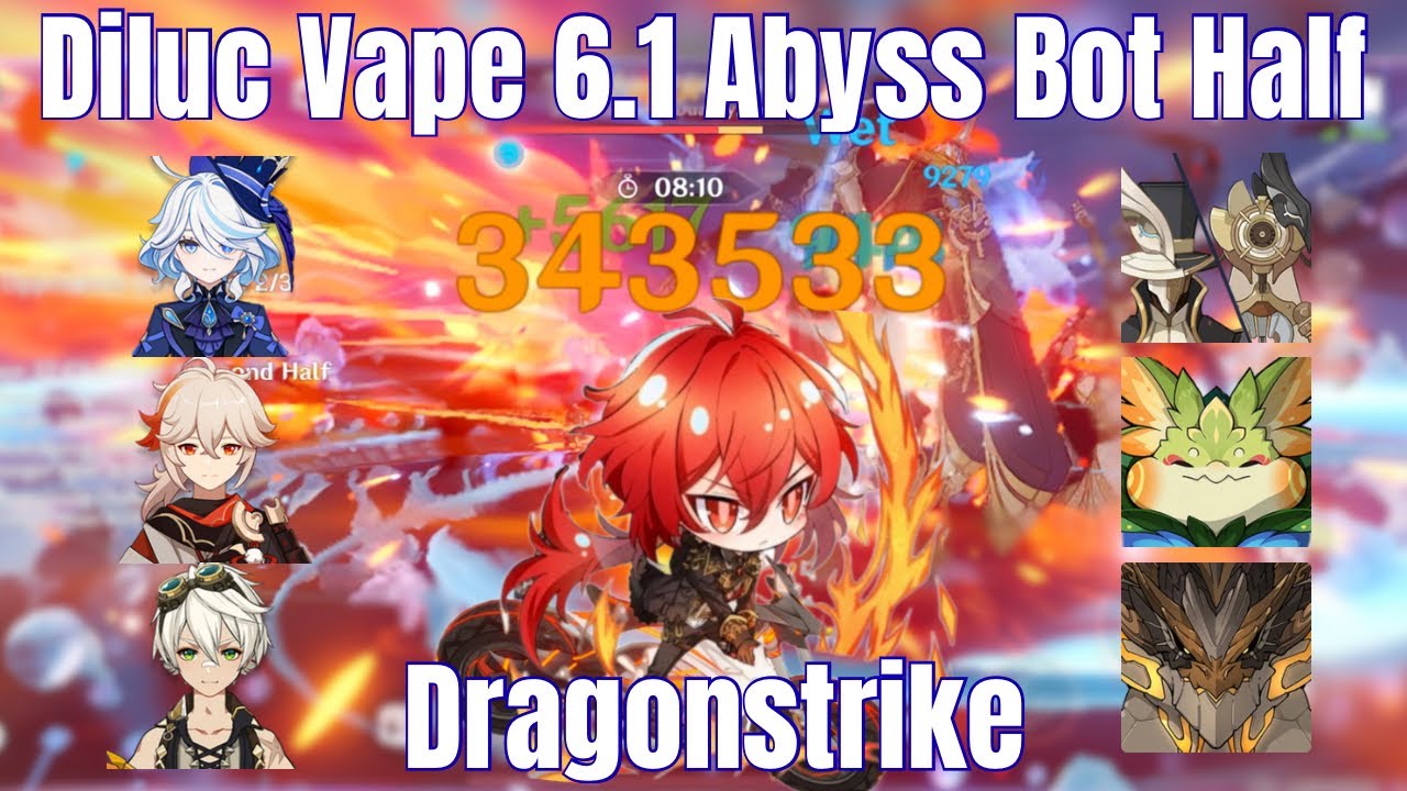 Diluc Vape Dragonstrike 6.1 Abyss Bottom Half | Genshin Impact