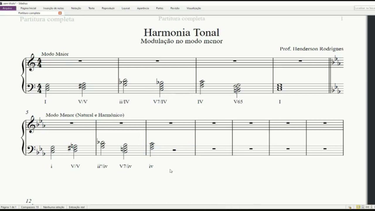 Harmonia Tonal - Modulação no modo menor