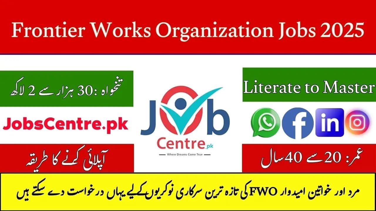 Frontier Works Organization FWO Jobs 2025 Online Apply
