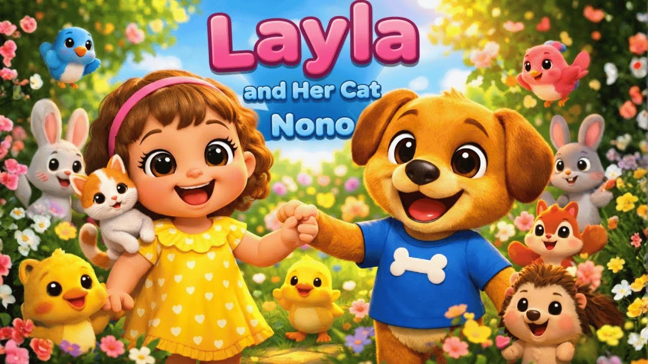 Layla and Her Cat Nono Song - Friends Adventure in the Garden | New 3D Kids Song
