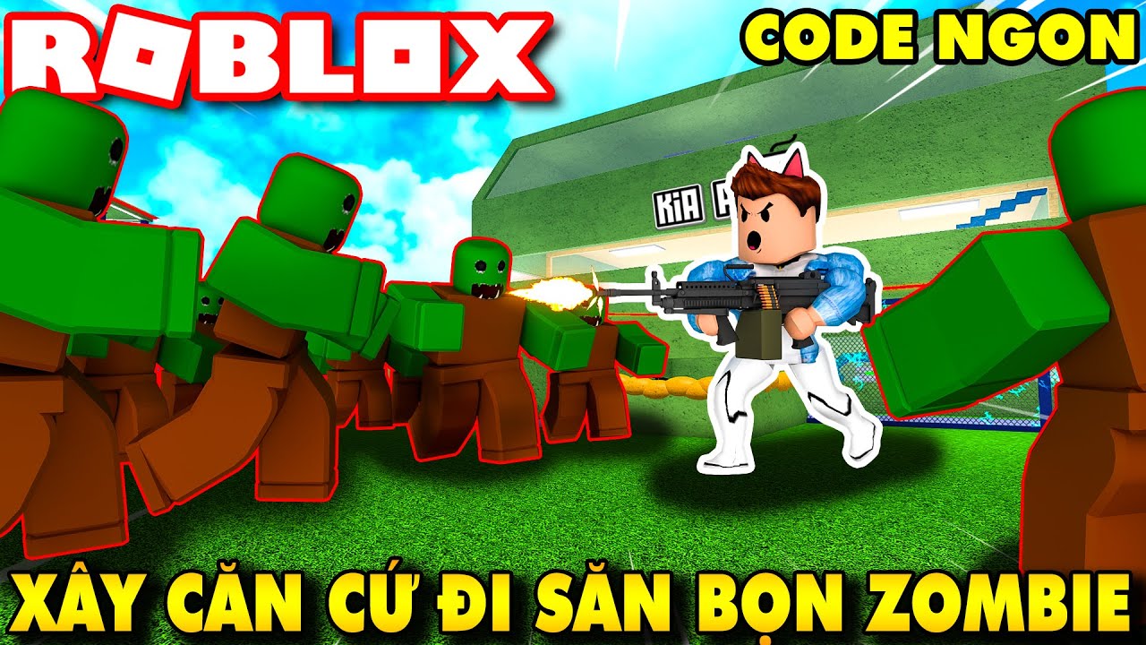 Roblox | KIA XÂY FULL CĂN CỨ ĐẦY VŨ KHÍ KHỦNG ĐI SĂN BỌN ZOMBIE - Survival Zombie Tycoon *Code | KiA