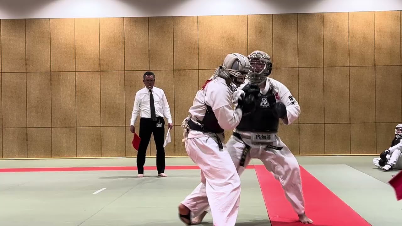 令和7年度　日本拳法・全日本体重別選手権大会　男子81kg以上の部　決勝　木戸拓磨 二段（慶應義塾大学/東京都） VS 内畑谷将 四段（関西大学/大阪府）