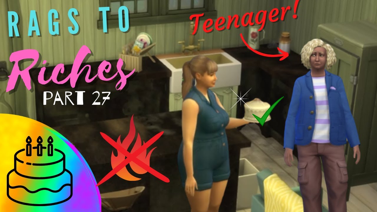 Risking it all to bake a birthday cake!! || The Sims 4: Rags to Riches #27