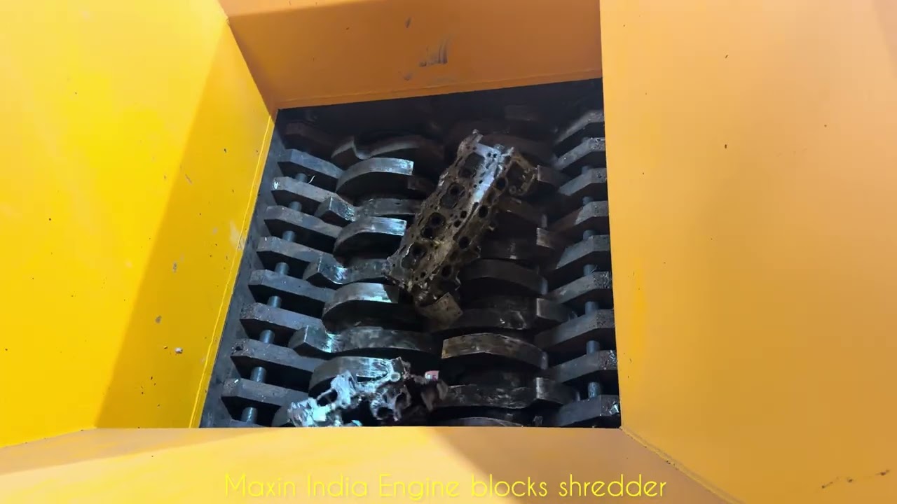 Dual shaft Engine block shredder, Twin shaft Engine block shredder, Engine shredder, Crushing engine