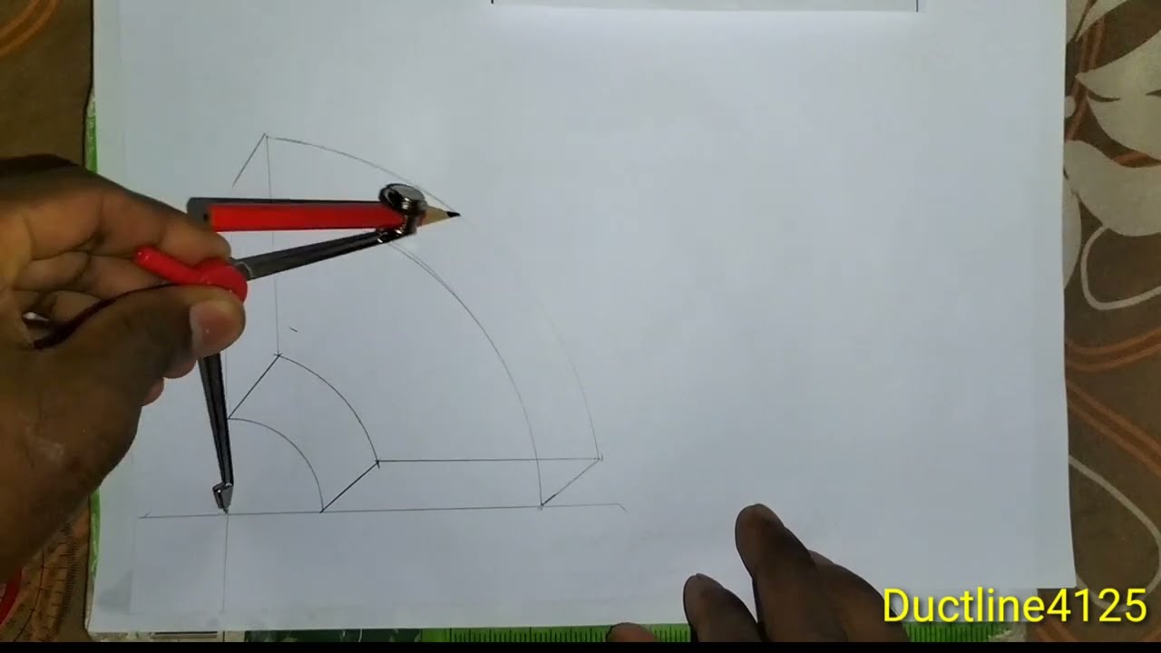How to draw a duct 90°round #elbow डक्ट को 3D में केसे ड्रो करे pencil an Ac duct 90° Elbow #90degre