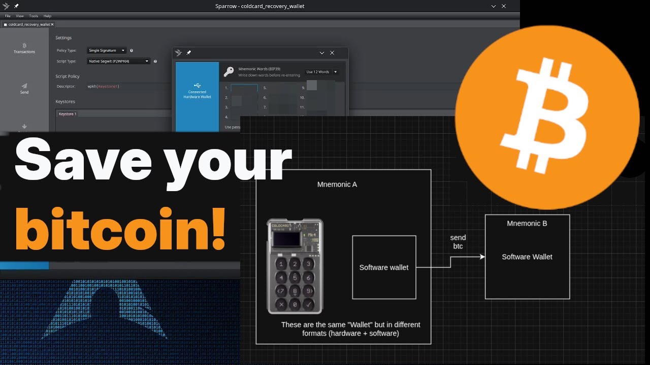 How to recover funds from a lost bitcoin wallet using your mnemonic and Sparrow Wallet