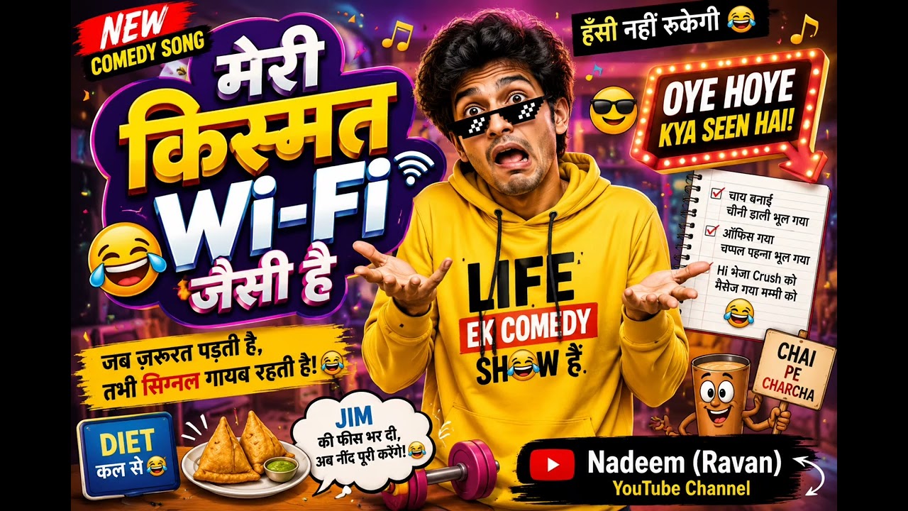 😂 Meri Kismat Wi-Fi Jaisi Hai | Oye Hoye Kya Scene Hai 🤣 | New Comedy Song 2026 | Funny Hindi Song |