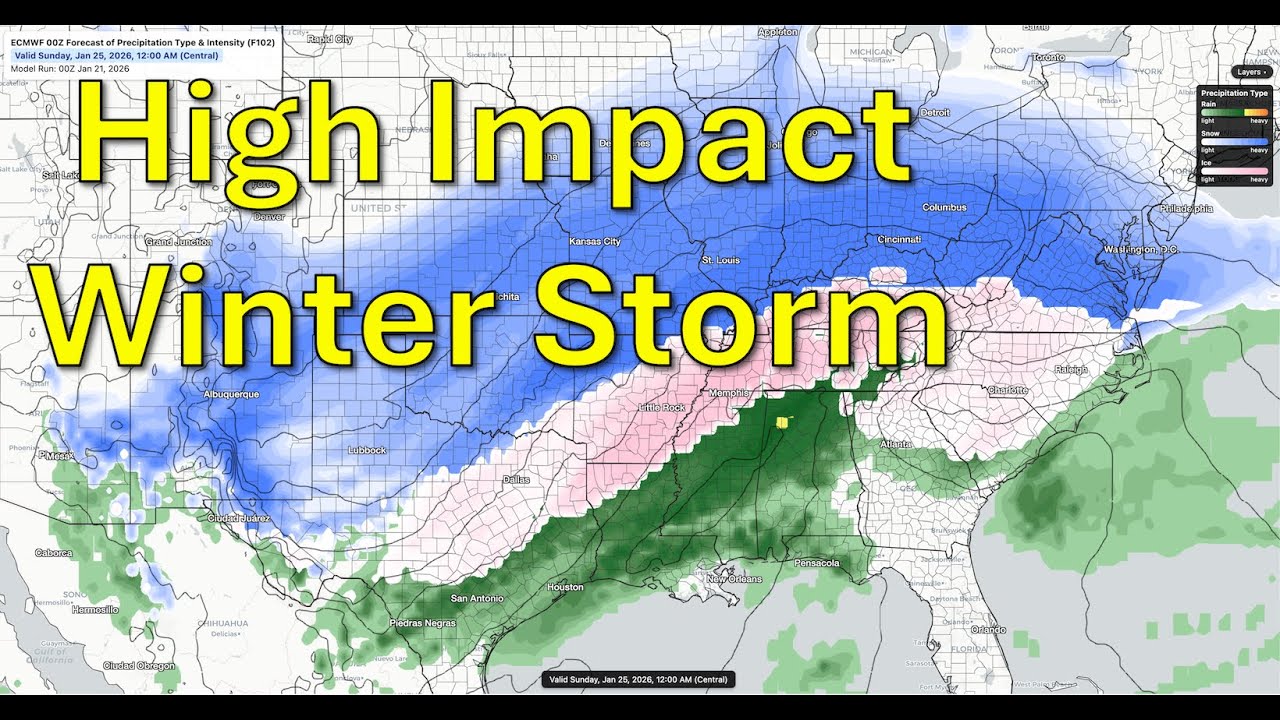 Jan 21, 2026: High Impact Winter Storm Friday-Sunday | Latest Model Trends Shifting North ...
