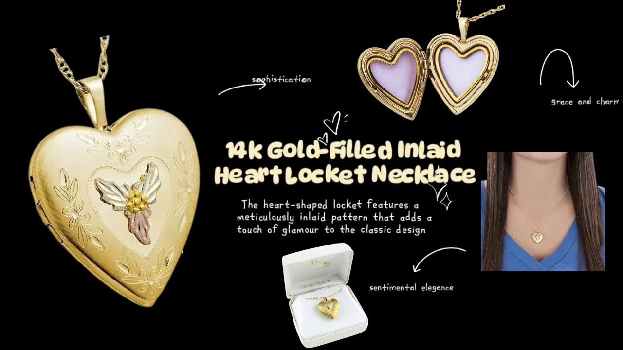 Black Hills Gold Heart Locket Pendant Necklaces Jewelry for Women