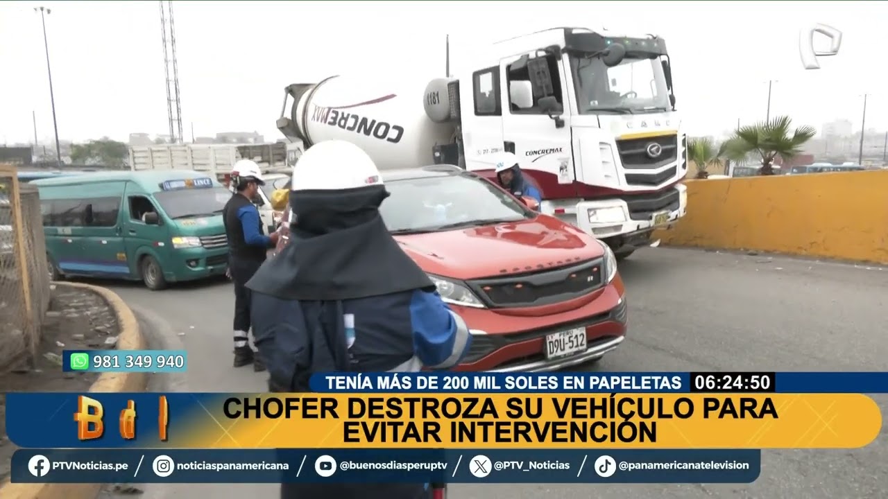 Con el propósito de evitar intervención de la ATU: chófer destroza su vehículo