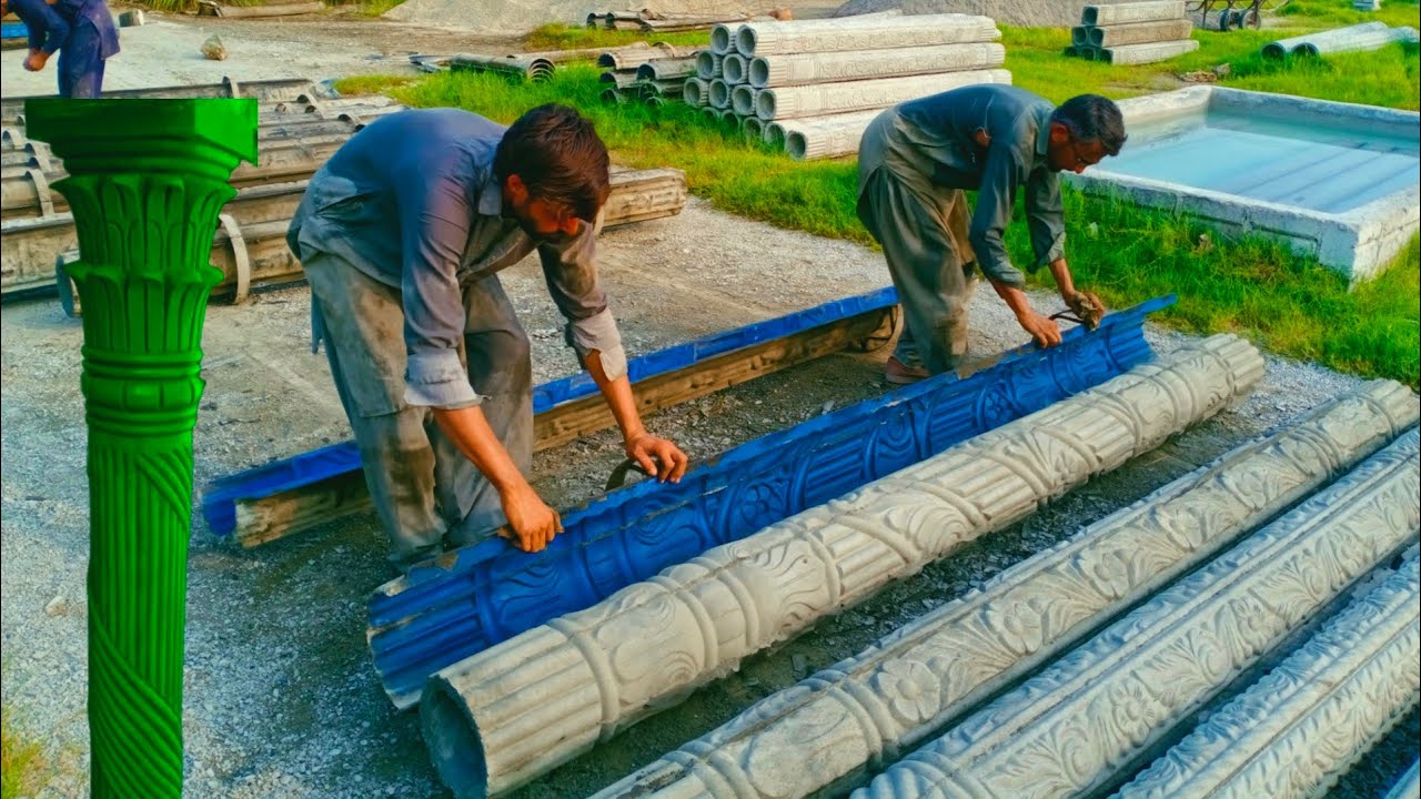 How to Make Beautiful Cement Pillars | Cement Pipes Manufacturing Process | Making Cement Pipe