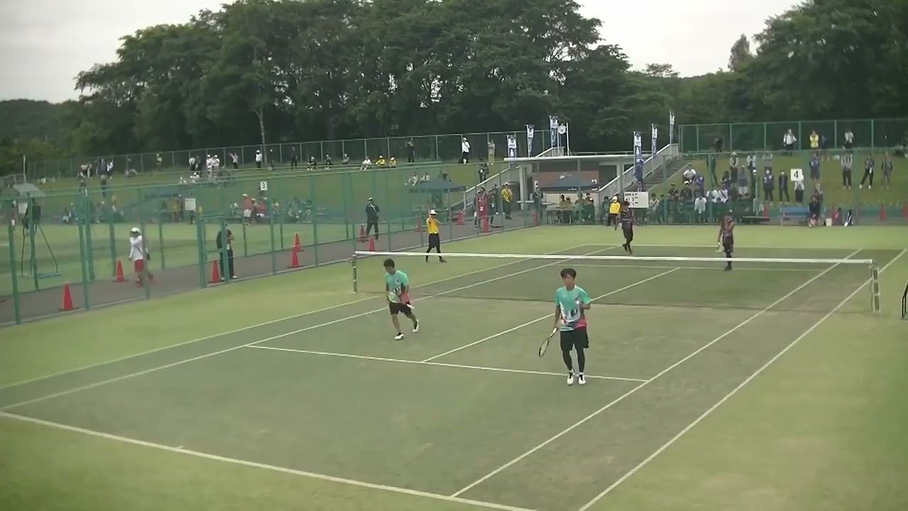 2023年IH ソフトテニス 男子個人 1回戦 伊関悠・大澤真紗斗 (東北・宮城) x 横田翔・髙嶋雅弥 (霞ヶ浦・茨城) 4コート