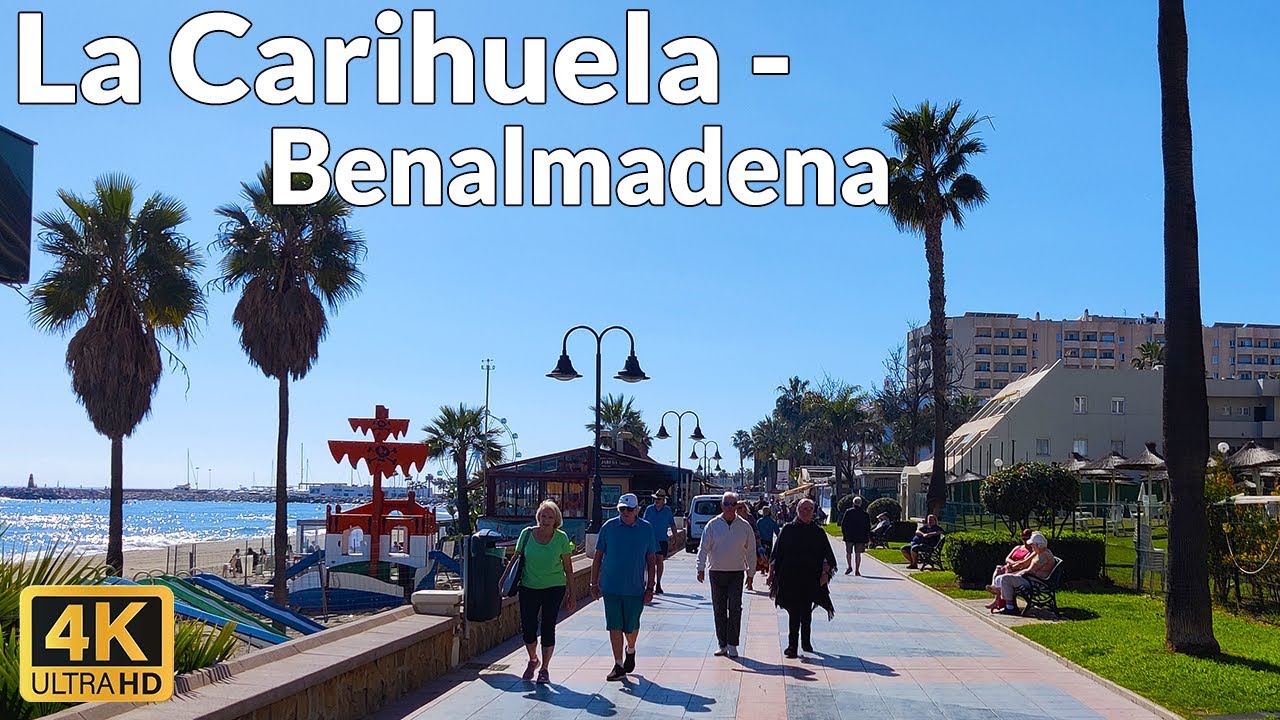 Walking From La Carihuela to Benalmadena on the Promenade, in February 2023 (4K Ultra HD, 60fps)