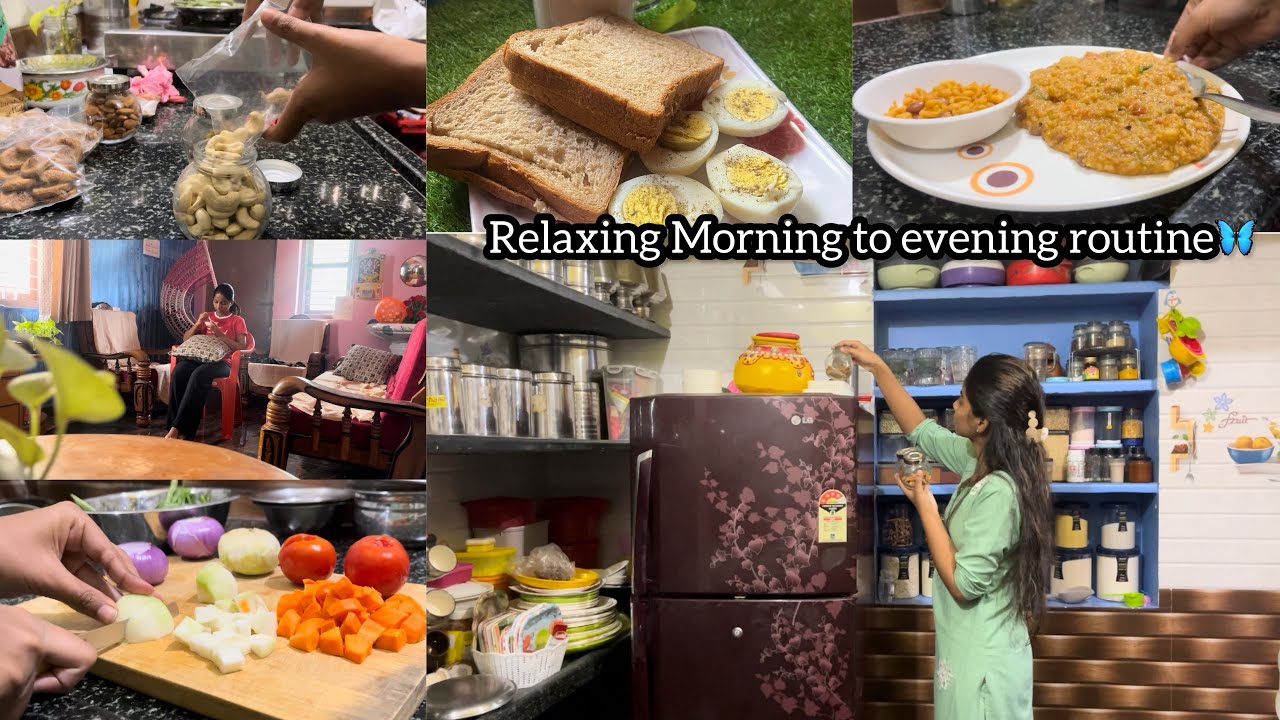 Vlog#19☀️A RELAXING morning to evening routine Vlog😌||weight gain diet💪Bisibele bath recipe #yt