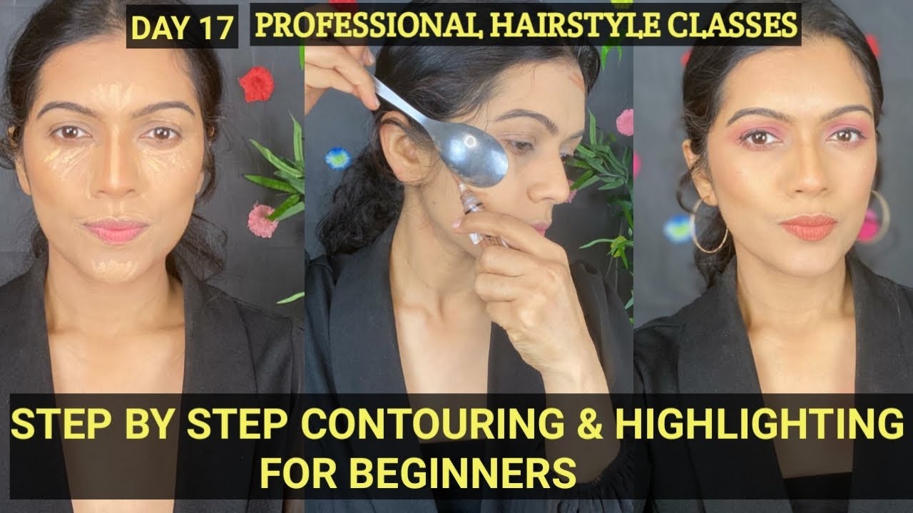 PROFESSIONAL MAKEUP COURSE CLASS DAY 17|HOW TO DO CONTOUR FOR BEGINNERS|ONLINE MAKEUP CLASS|PRATIBHA
