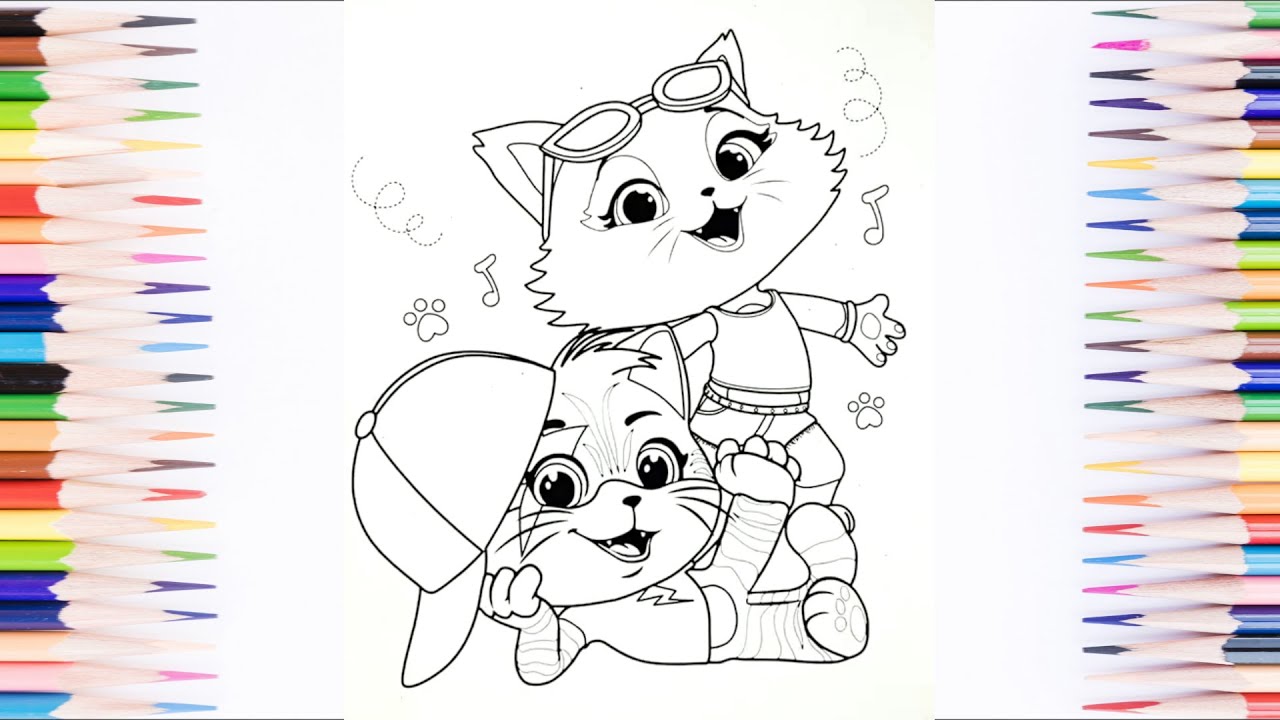 How to Color Funny Cat Coloring Cartoon 44 Cats Part 6