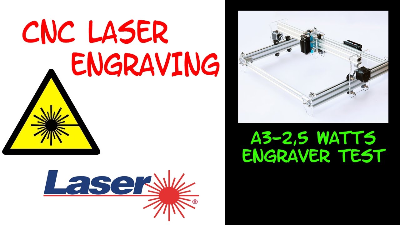 CNC LASER ENGRAVING: test of A3 - 2.5 W laser engraver