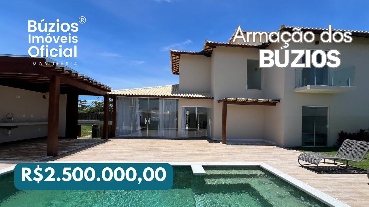 Casa nova, 5 suítes, lazer completo a 200 metros da praia. Armação dos Búzios - RJ