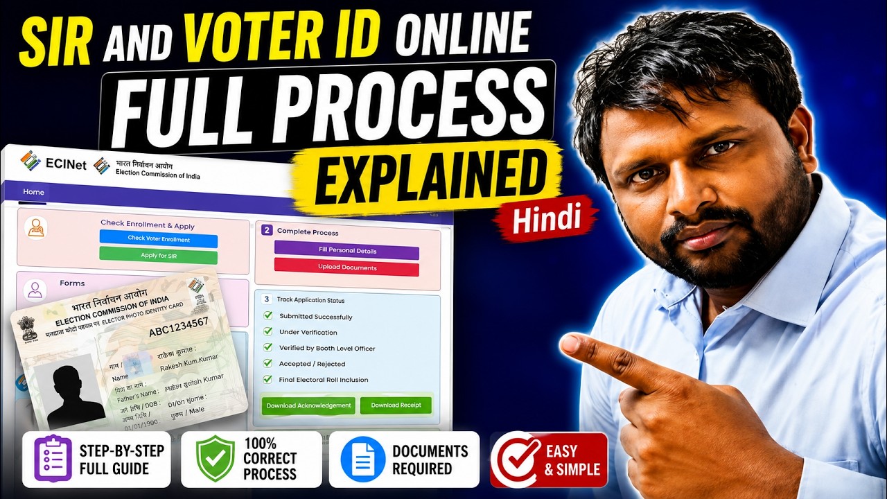 Voter ID Online Guide 2025 | voters.eci.gov.in पर Signup, SIR, Form 8 और e-EPIC Download