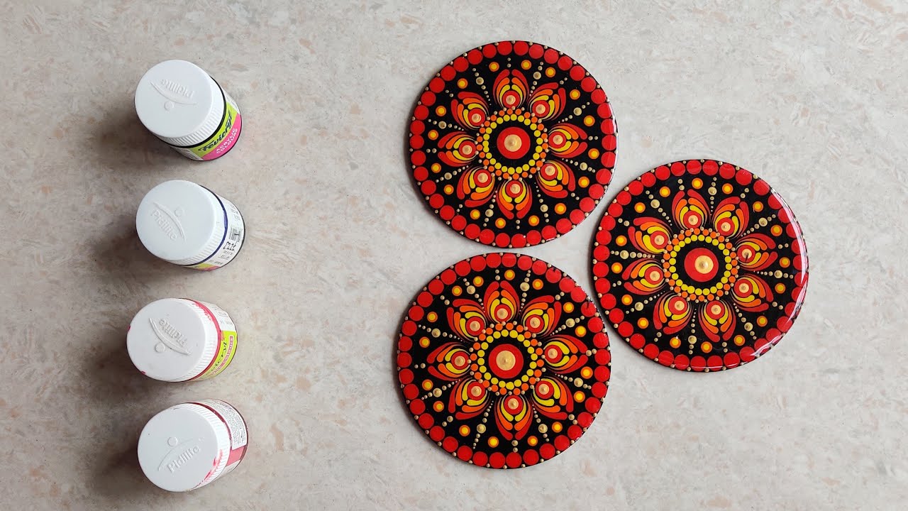 Dot Mandala Coasters with Resin | Resin Mandala Coasters | DOT MANDALA ART