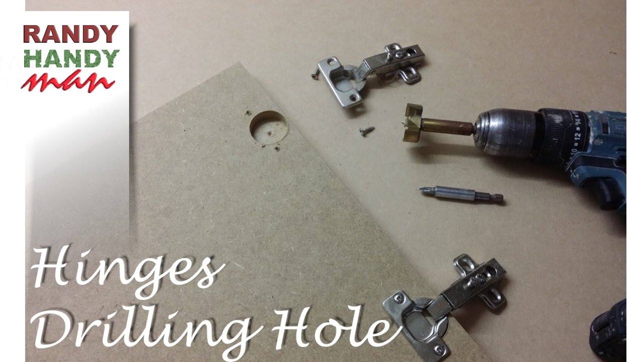 Drilling holes for concealed door hinges. Making holes for cupboard hinges.