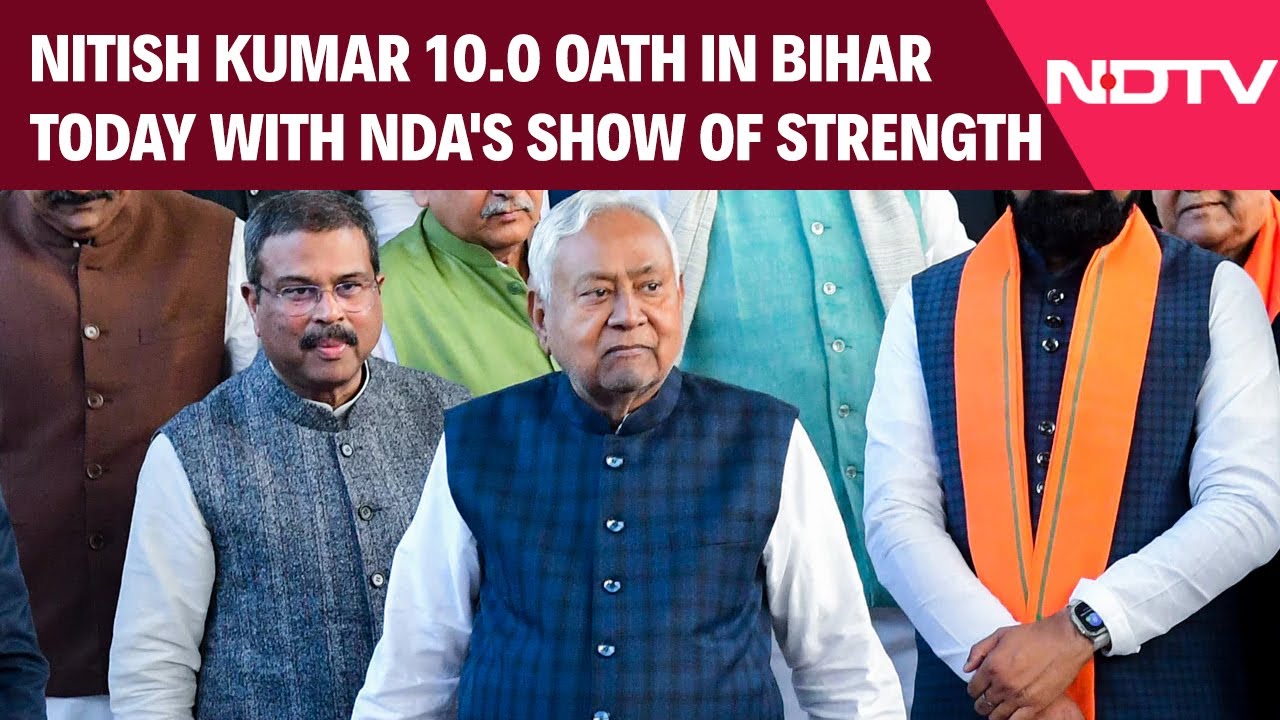 Nitish Kumar Oath Ceremony News | Nitish Kumar 10.0 Oath In Bihar Today With NDA's Show Of Strength