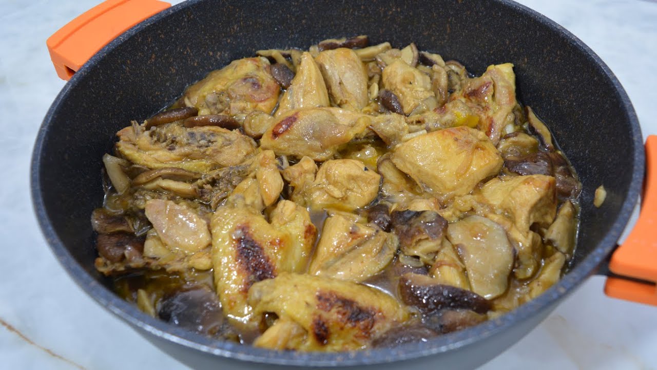 Pollo con setas shiitake, receta muy fácil para disfrutar